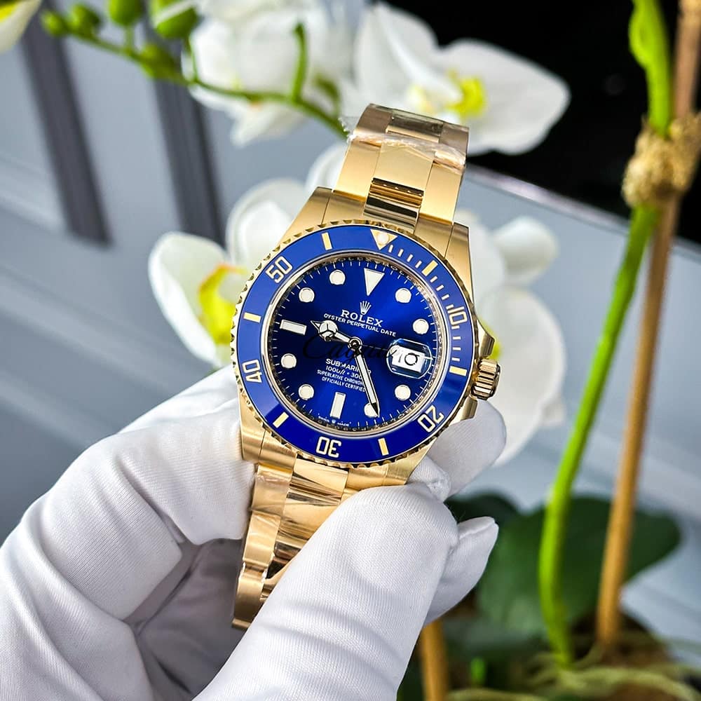 Rolex Submariner Data 41 Mm 18ct geltonas auksas austrių karališkasis mėlynas ciferblatas 2 1